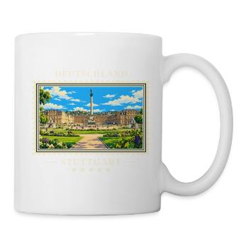 Deutschland Stuttgart Vintage Reisemarke - Tasse - Weiß - Rechts