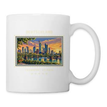 Deutschland Frankfurt am Main Vintage Reisemarke - Tasse - Weiß - Rechts