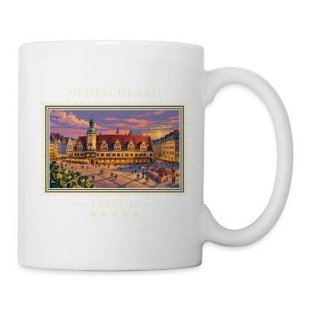 Deutschland Leipzig Vintage Reisemarke - Tasse - Weiß - Rechts