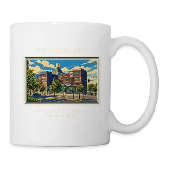 Deutschland Dortmund Vintage Reisemarke - Tasse - Weiß - Rechts