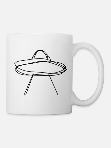 Ufo handgezeichnet - Tasse - Weiß