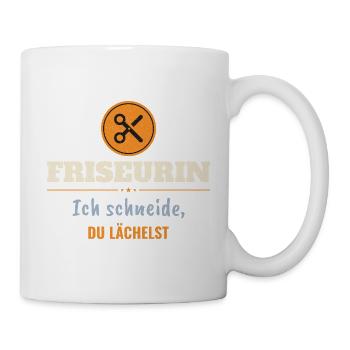 Friseurin – Ich schneide, du lächelst - Tasse - Weiß - Rechts