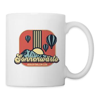 Sonnenwärts Heißluftballon Club Retro Berge - Tasse - Weiß - Rechts