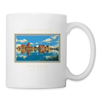 Deutschland Duisburg Vintage Reisemarke - Tasse - Weiß - Rechts