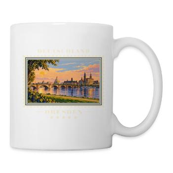 Deutschland Dresden Vintage Reisemarke - Tasse - Weiß - Rechts