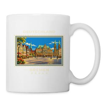 Deutschland Bremen Vintage Reisemarke - Tasse - Weiß - Rechts