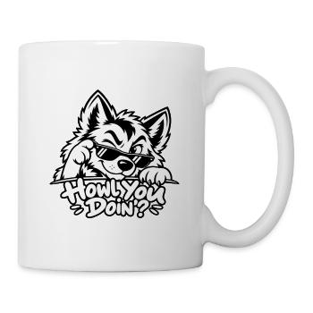 Wie geht's dir? - Lustiger cooler Wolf - Tasse - Weiß - Rechts