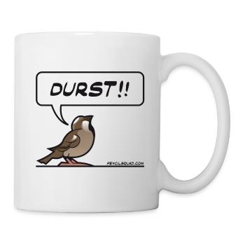 Durstiger Spatz - Tasse - Weiß - Rechts