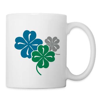 Glücks Kleeblatt - Geschenk zum Geburtstag - Tasse - Weiß - Rechts