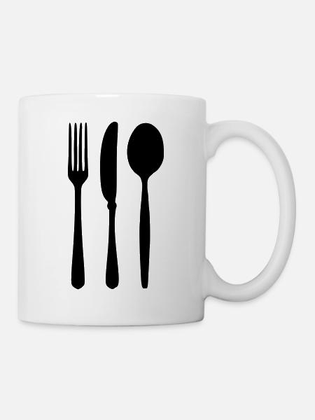 Besteck - Tasse - Weiß