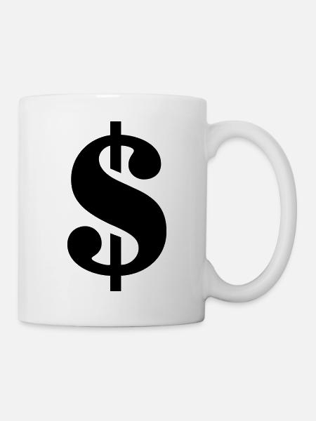 dollarsign - Tasse - Weiß