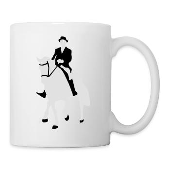 Dressage, cavalier de dressage, Horse - Mug blanc - blanc - Droite