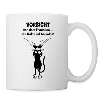 Vorsicht vor dem Frauchen - Tasse - Weiß - Rechts