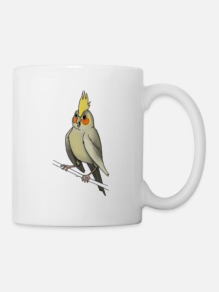 Nymphensittich Vogel Vögel Käfig Kanarienvogel - Tasse - Weiß