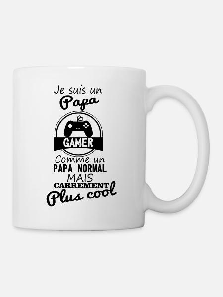 PAPA GAMER - père geek - cadeau - Mug blanc - blanc