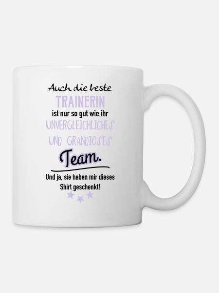 Beste Trainerin Shirt - Tasse - Weiß