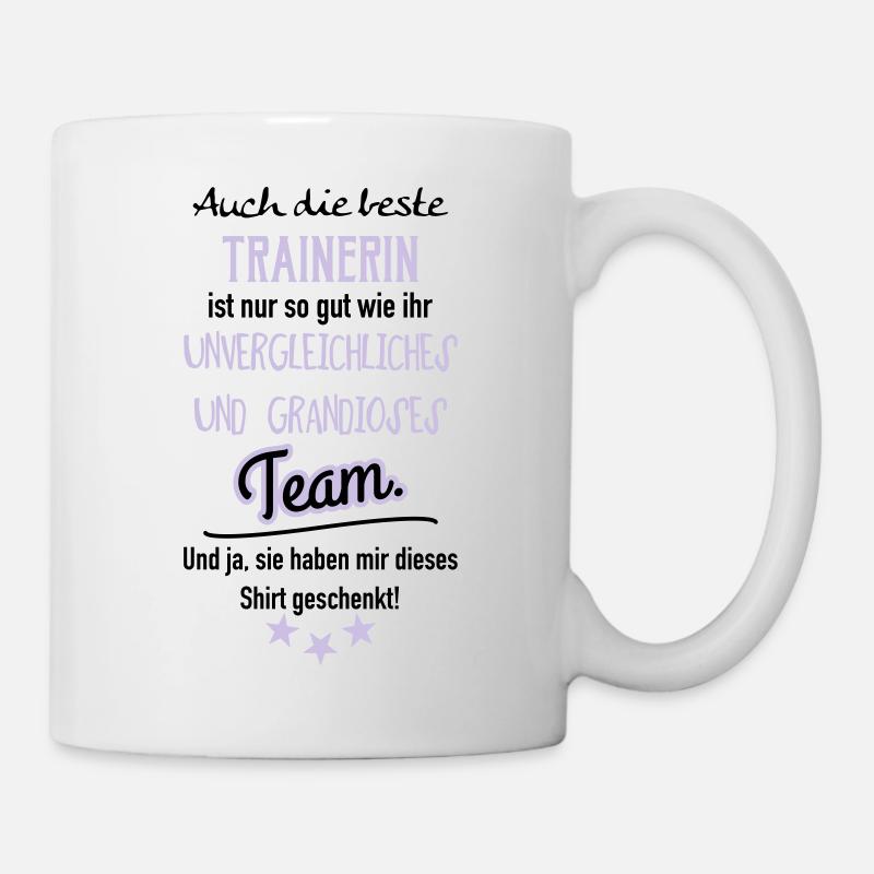 Beste Trainerin Shirt - Tasse - Weiß