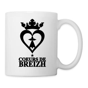 coeurs de breizh logo bretagne breton bzh marque 1 - Mug blanc - blanc - Droite