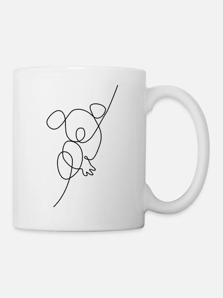 one line koala - Tasse - Weiß