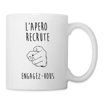 L'Apéro Recrute, Engagez-vous - Mug blanc - blanc - Droite