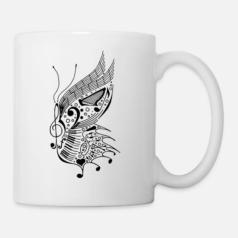 musik schmetterling 2 - Tasse - Weiß