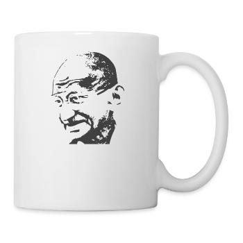 Mahatma Gandhi in schwarz - Tasse - Weiß - Rechts