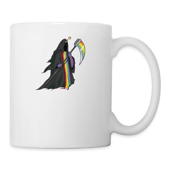 Einhorn Tod Sensenmann lustig Geschenk Weihnachten - Tasse - Weiß - Rechts