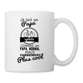 Papa cycliste,vélo,père - Mug blanc - blanc - Droite