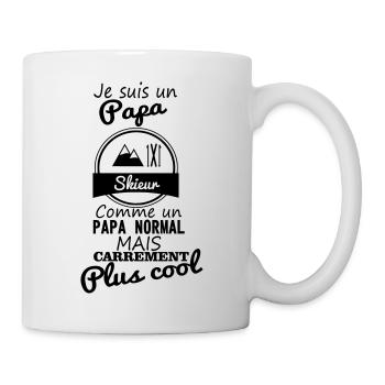 Papa skieur, cadeau père,ski - Mug blanc - blanc - Droite