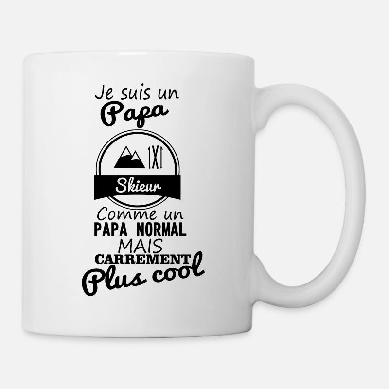 Papa skieur, cadeau père,ski - Mug blanc - blanc
