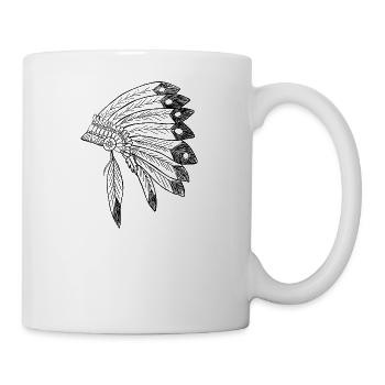 indian indian american tent tent teepee tomahawk - Mug - white - Right