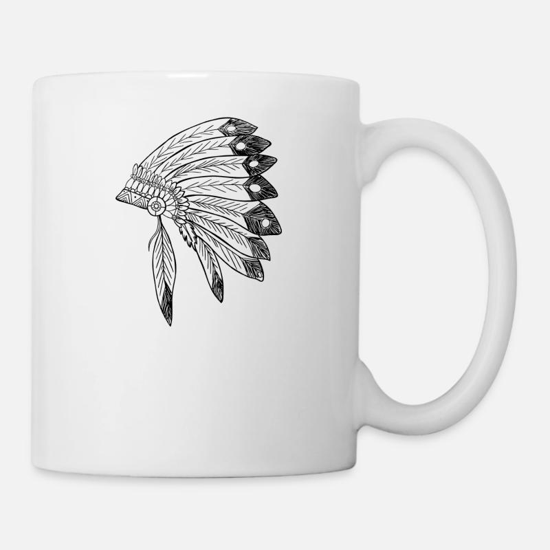 indian indian american tent tent teepee tomahawk - Mug - white