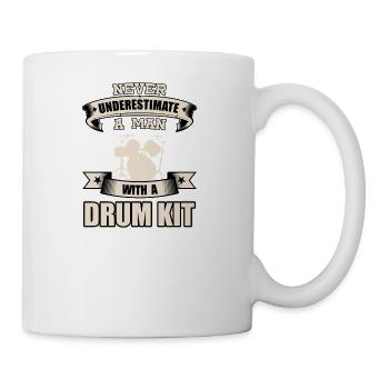 Drum Kit T-Shirt Geschenk Idee Weihnachten Lustig - Tasse - Weiß - Rechts