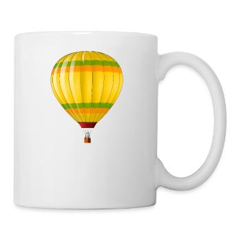 airplane aeroplane flugzeug heissluftballon air ba - Tasse - Weiß - Rechts