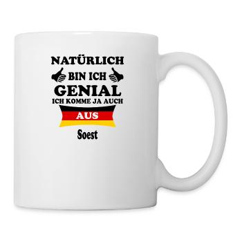 Geschenk Genial komme aus Soest - Tasse - Weiß - Rechts