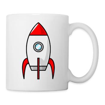 rakete rocket space shuttle ufo raumschiff mond - Tasse - Weiß - Rechts