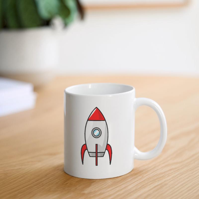 Rocket Rocket Space Shuttle UFO Spacecraft Moon Mug