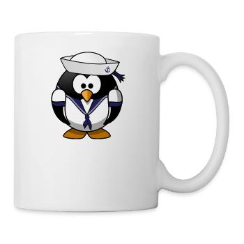 Marine penguin / sailor in uniform - Mug - white - Right