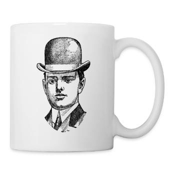 Gentleman mit Melone in schwarz - Tasse - Weiß - Rechts