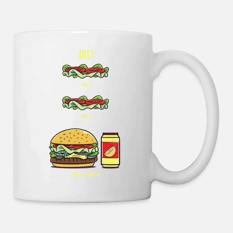 Diät lustig witzig abnehmen Geschenk Geburtstag - Tasse - Weiß