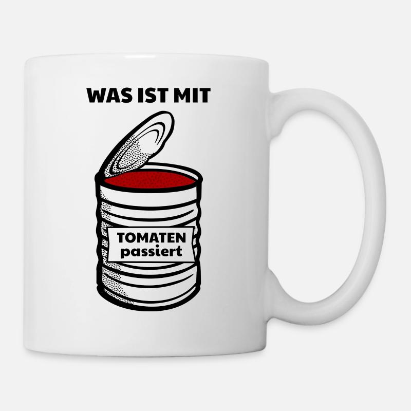 Was ist mit Tomaten passiert | Lustiger Spruch - Tasse - Weiß