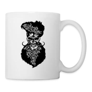 tete de mort hipster barbu crane skull moustache s - Mug blanc - blanc - Droite