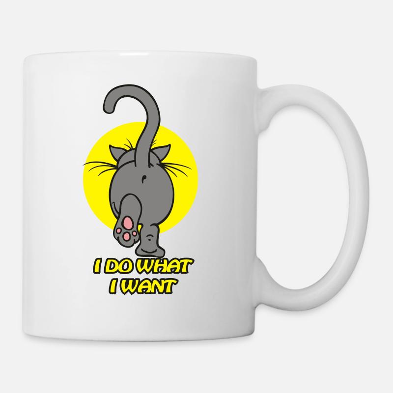 Cat Back Grey - Mug - white