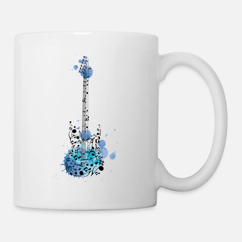 guitare basse guitare électrique guitariste notes de musique - Mug blanc - blanc