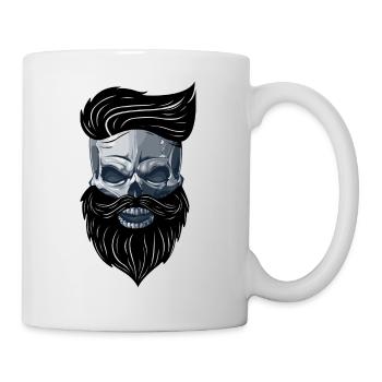 Beardy Beard Bart Man Skull Geschenkidee - Tasse - Weiß - Rechts