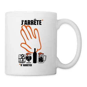 arrete main boire boisson biere alcool - Mug blanc - blanc - Droite