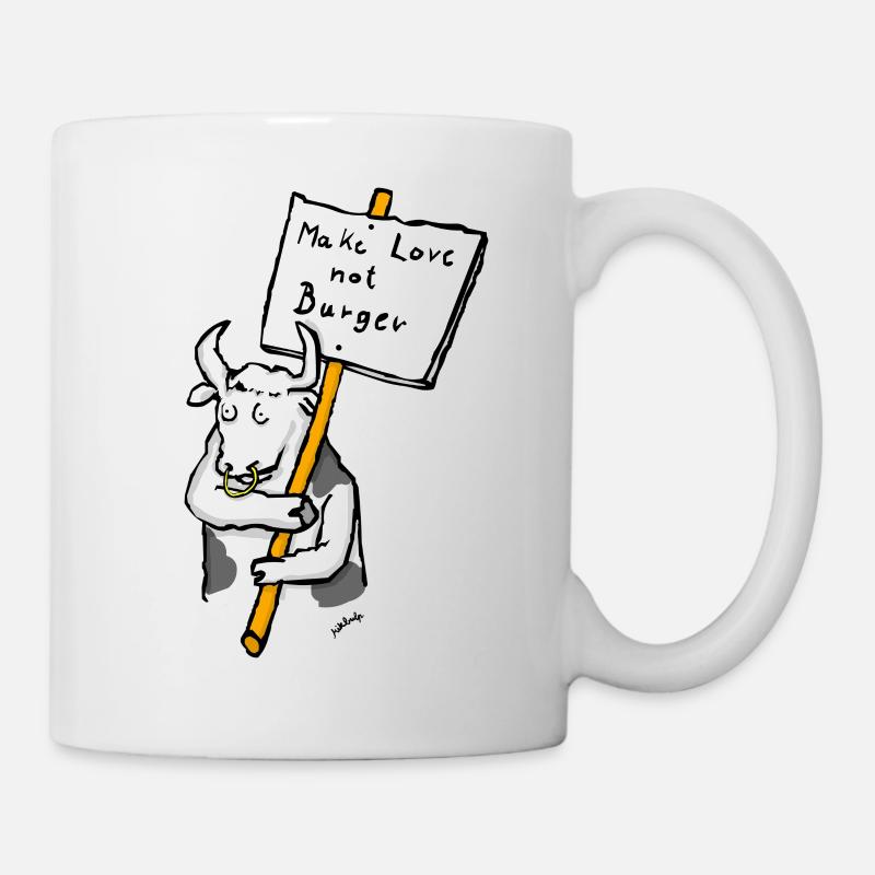 make love not burger - Tasse - Weiß