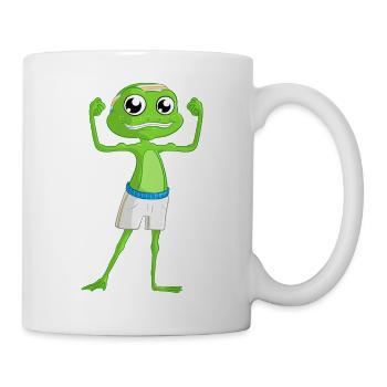 Fitness Comic Frosch - Tasse - Weiß - Rechts
