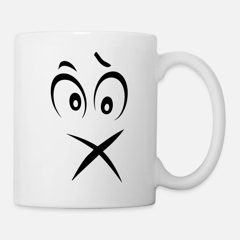 cousu1 Smiley-Mund - Tasse - Weiß