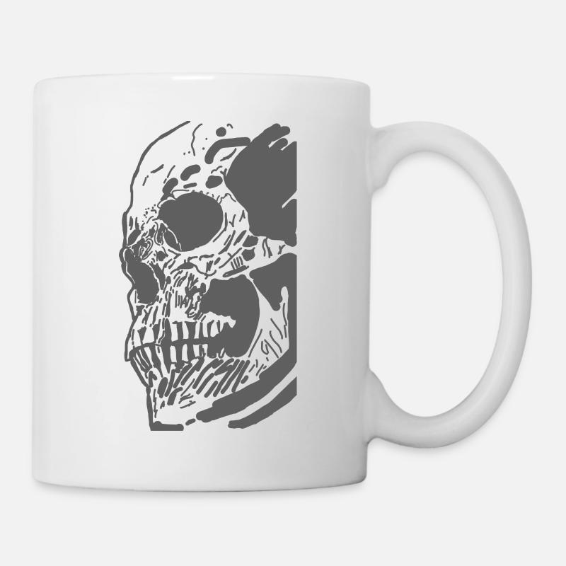 Skull, totenkopf, schädel, mensch, tod, Geschenk - Tasse - Weiß